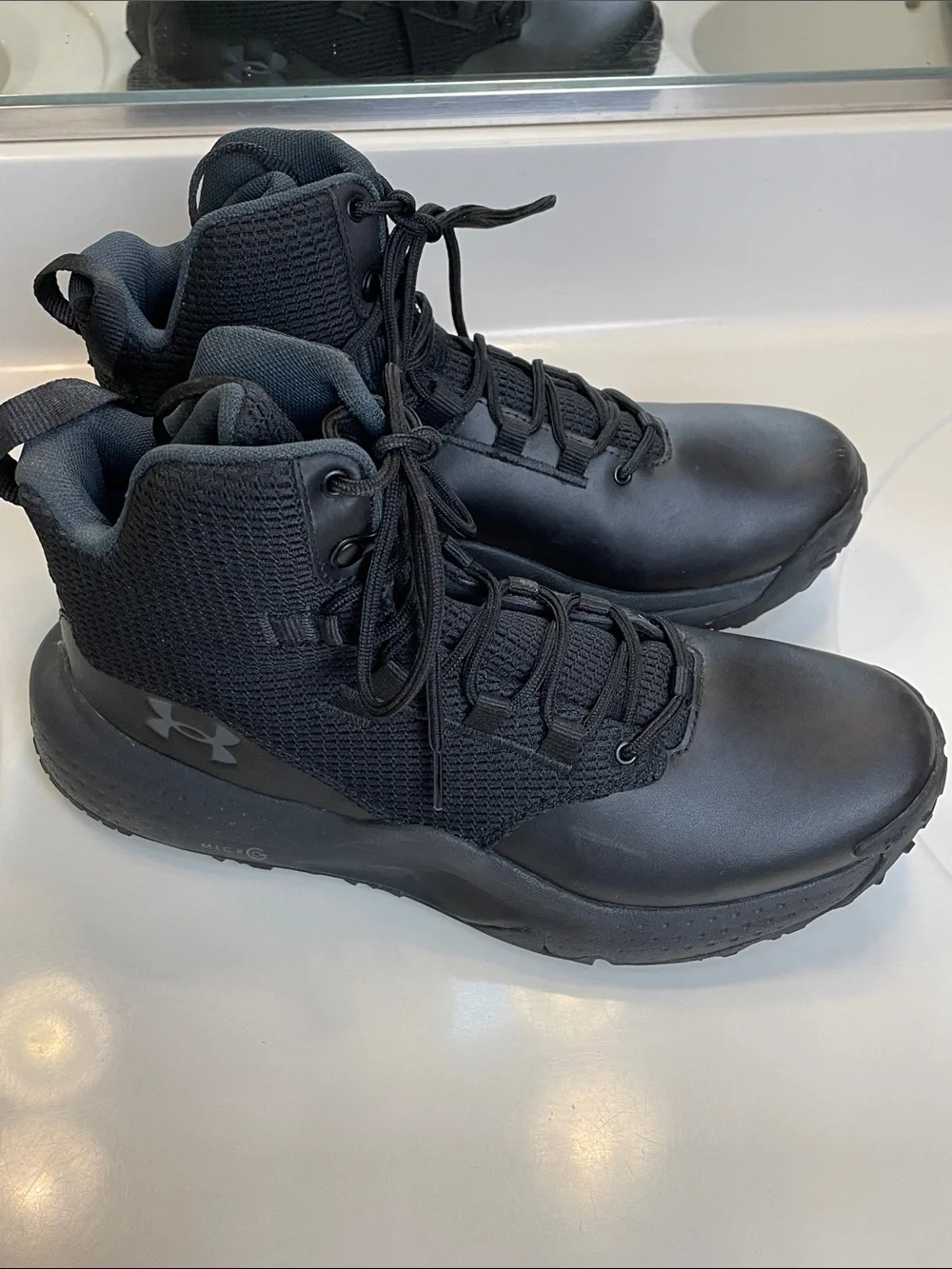 Under Armour Men’s Stellar Mid Tactical Micro G Combat Outdoor Black Boots